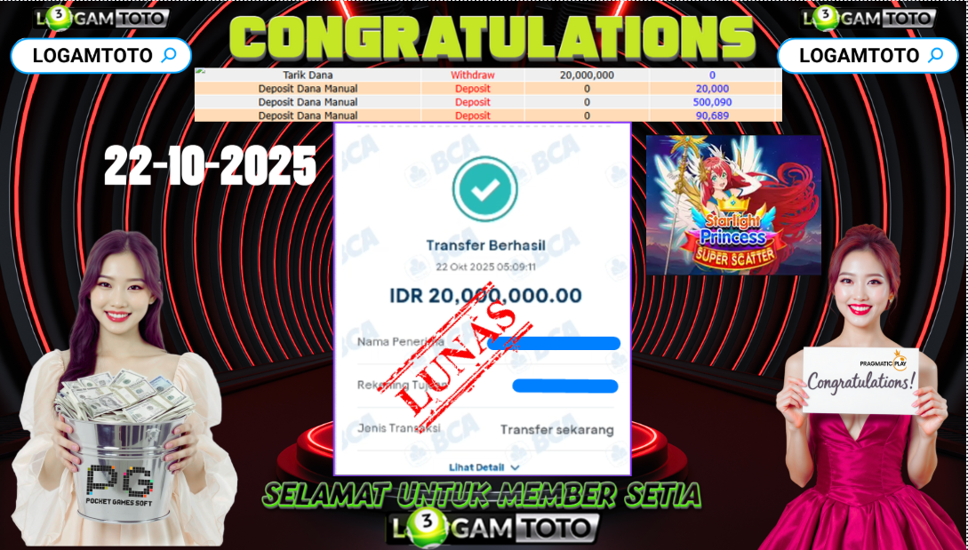SELAMAT KEPADA MEMBER SETIA LOGAMTOTO BERHASIL JACKPOT DI PERMAINAN SLOT FORTUNE RABBIT