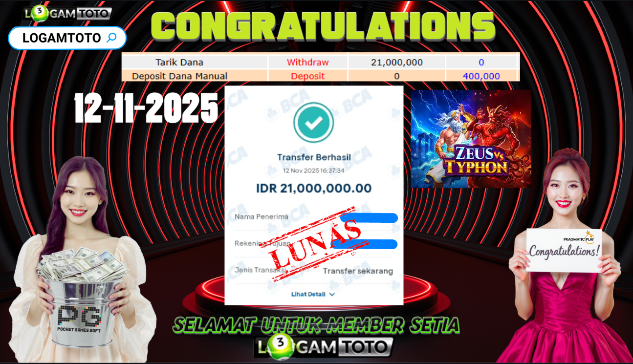 SELAMAT KEPADA MEMBER SETIA LOGAMTOTO BERHASIL JACKPOT DI PERMAINAN SLOT MAHJONG WAYS 2