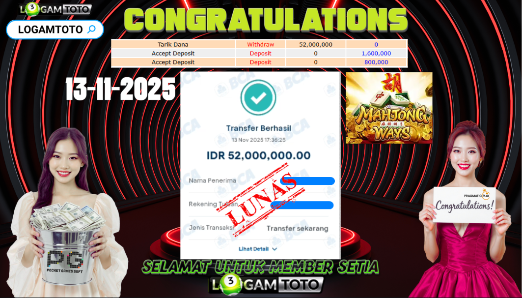 SELAMAT KEPADA MEMBER SETIA LOGAMTOTO BERHASIL JACKPOT DI PERMAINAN SLOT DREAMS OF MACAU